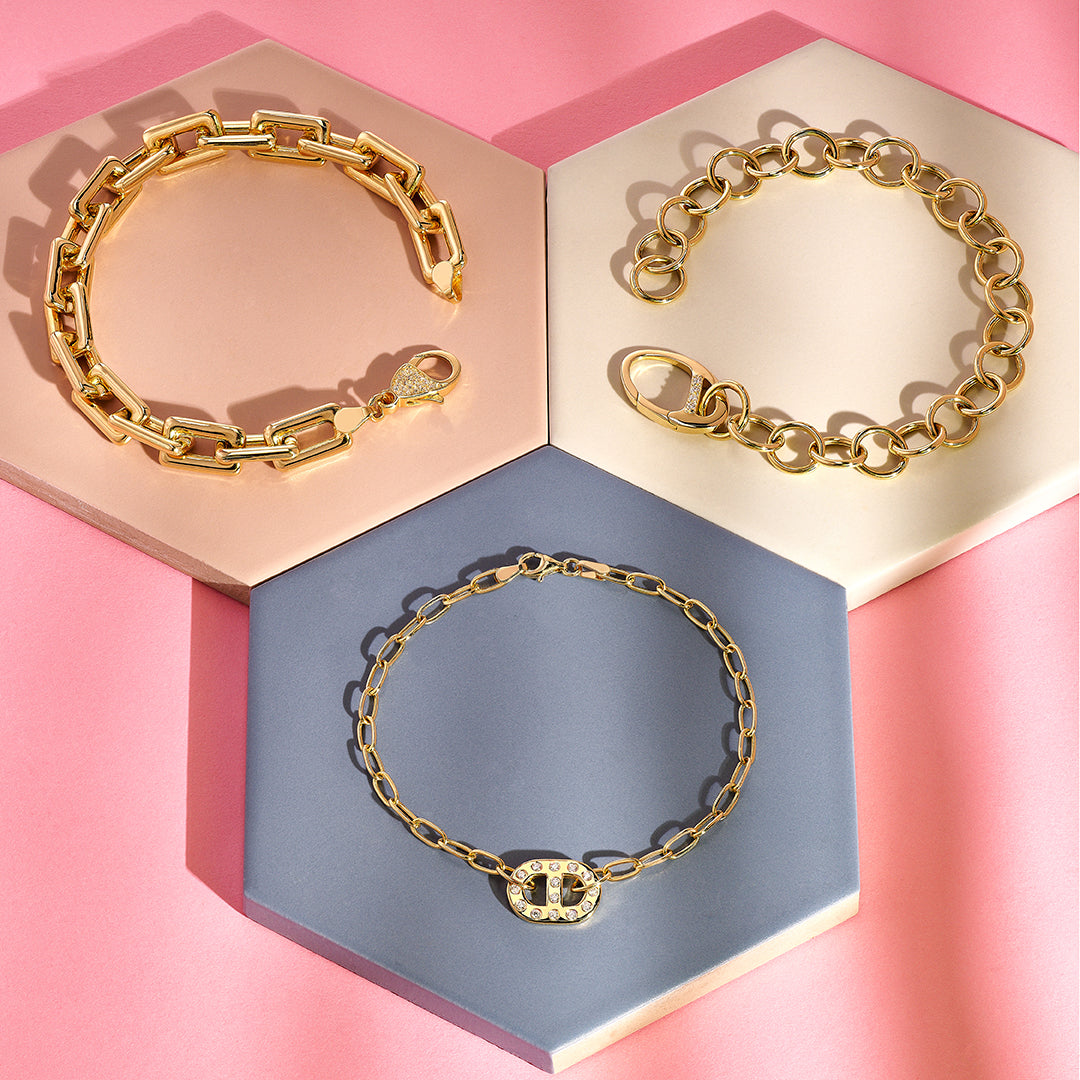14K Solid Gold Diamond Bracelets