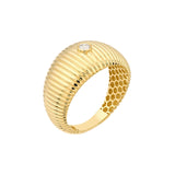 14K Gold Diamond Shrimp Ring