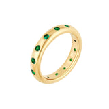 14K Gold Emerald Straight Band Ring