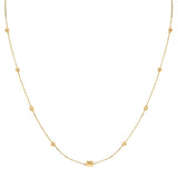 14K Beaded Cube Adjustable Necklace